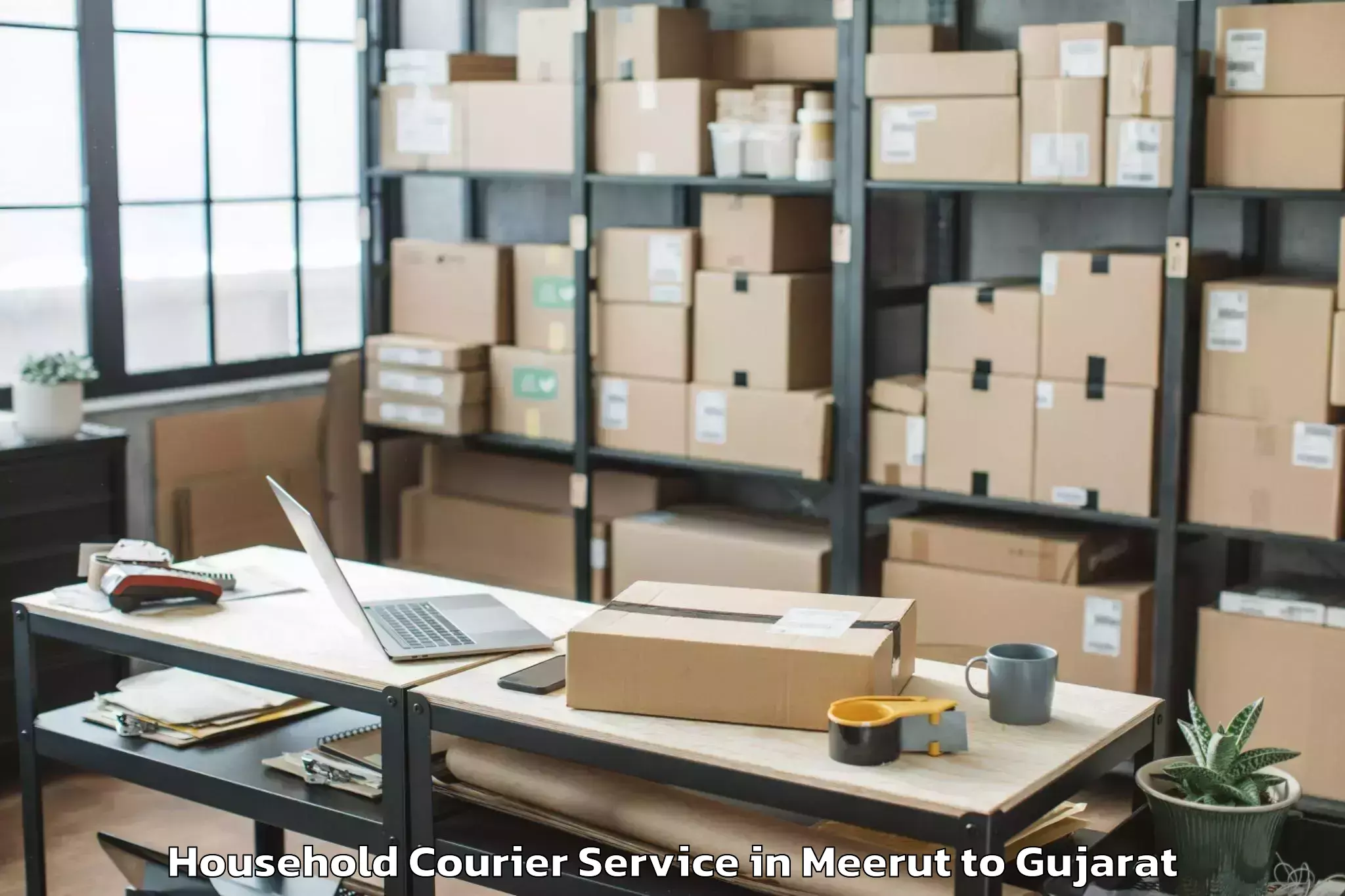 Reliable Meerut to Modasa Household Courier